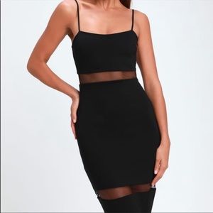 Lulu’s black I Mesh You bodycon midi dress